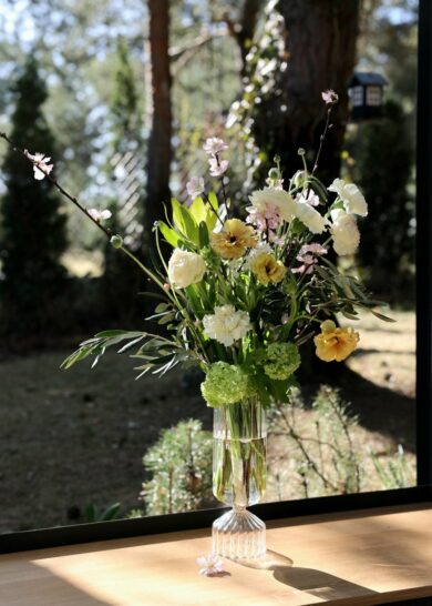 BOUQUET OPTIC VASE 27 cm RYFLOWANY