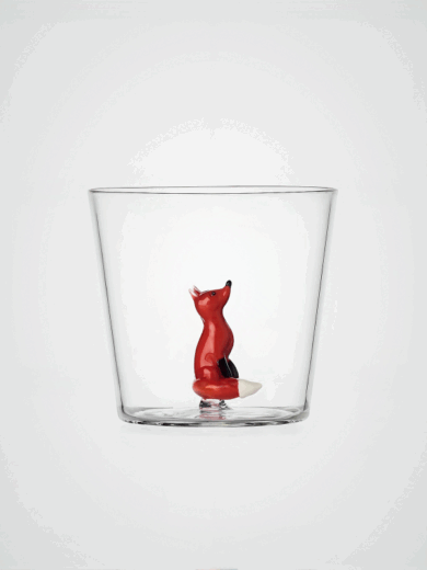 WOODLAND TALES szklanka z czerwonym lisem