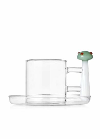 ALICE filiżanka do kawy zielony grzybek czerwone kropki