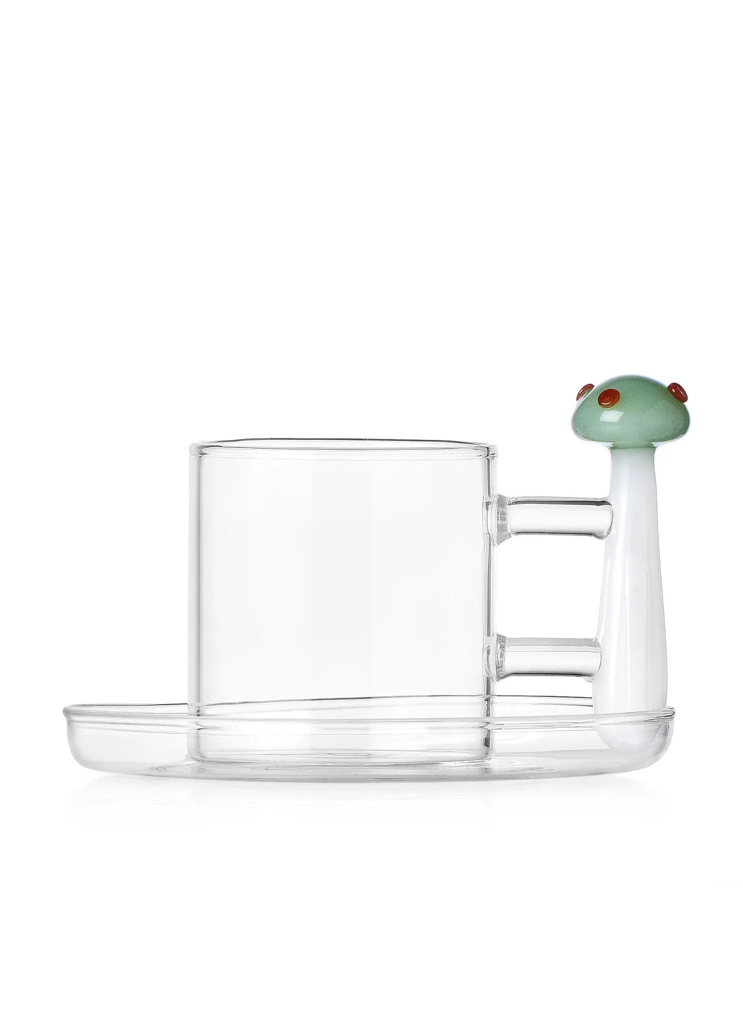 ALICE filiżanka do kawy zielony grzybek czerwone kropki