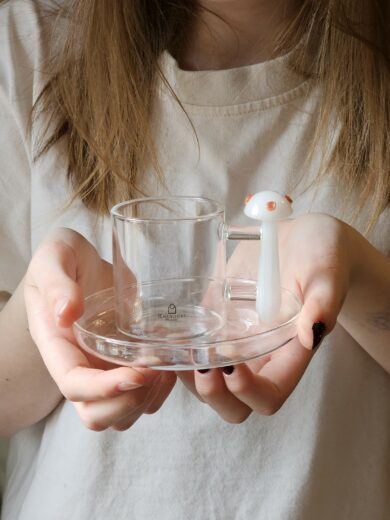 ALICE filiżanka do kawy biały grzybek