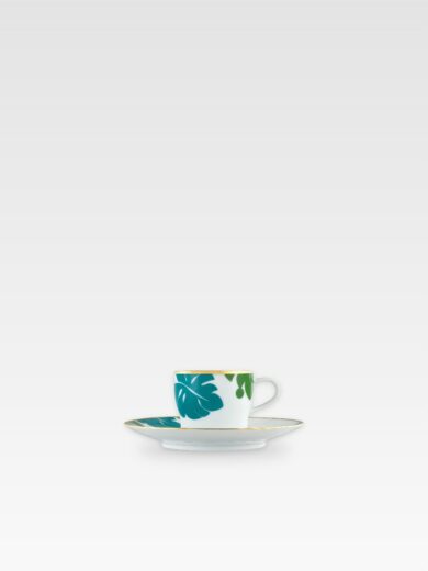 AURÉOLE COLORÉE BŁĘKIT-ZIELEŃ FILIŻANKA DO ESPRESSO ZE SPODKIEM 13,8 cm