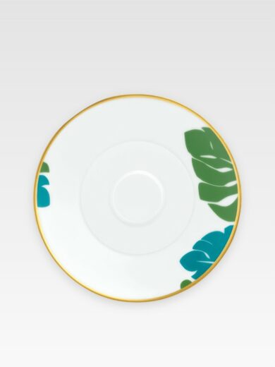 AURÉOLE COLORÉE BŁĘKIT-ZIELEŃ SPODEK DO ESPRESSO 13,8 cm