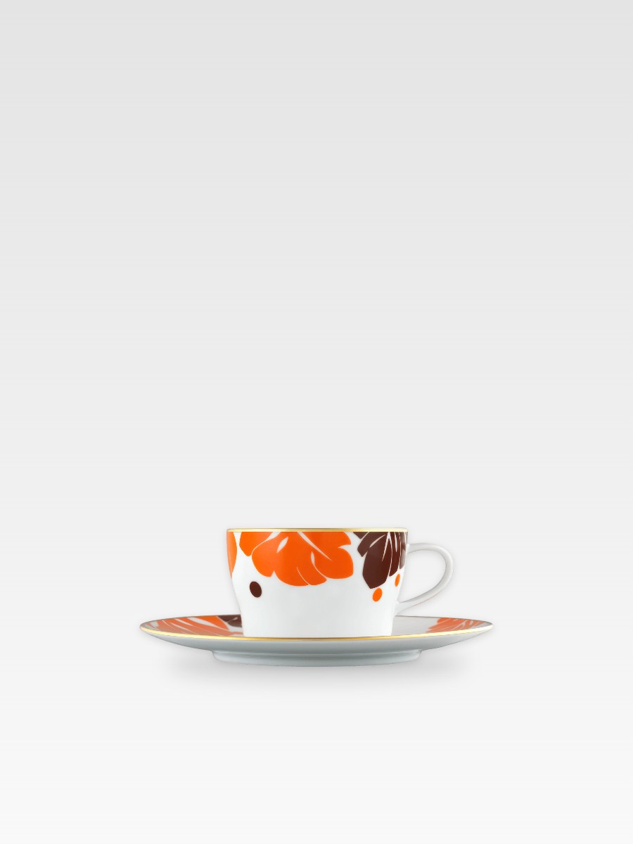 AURÉOLE COLORÉE BRĄZ-POMARAŃCZ FILIŻANKA DO HERBATY / CAPPUCCINO ZE SPODKIEM 17,9 cm