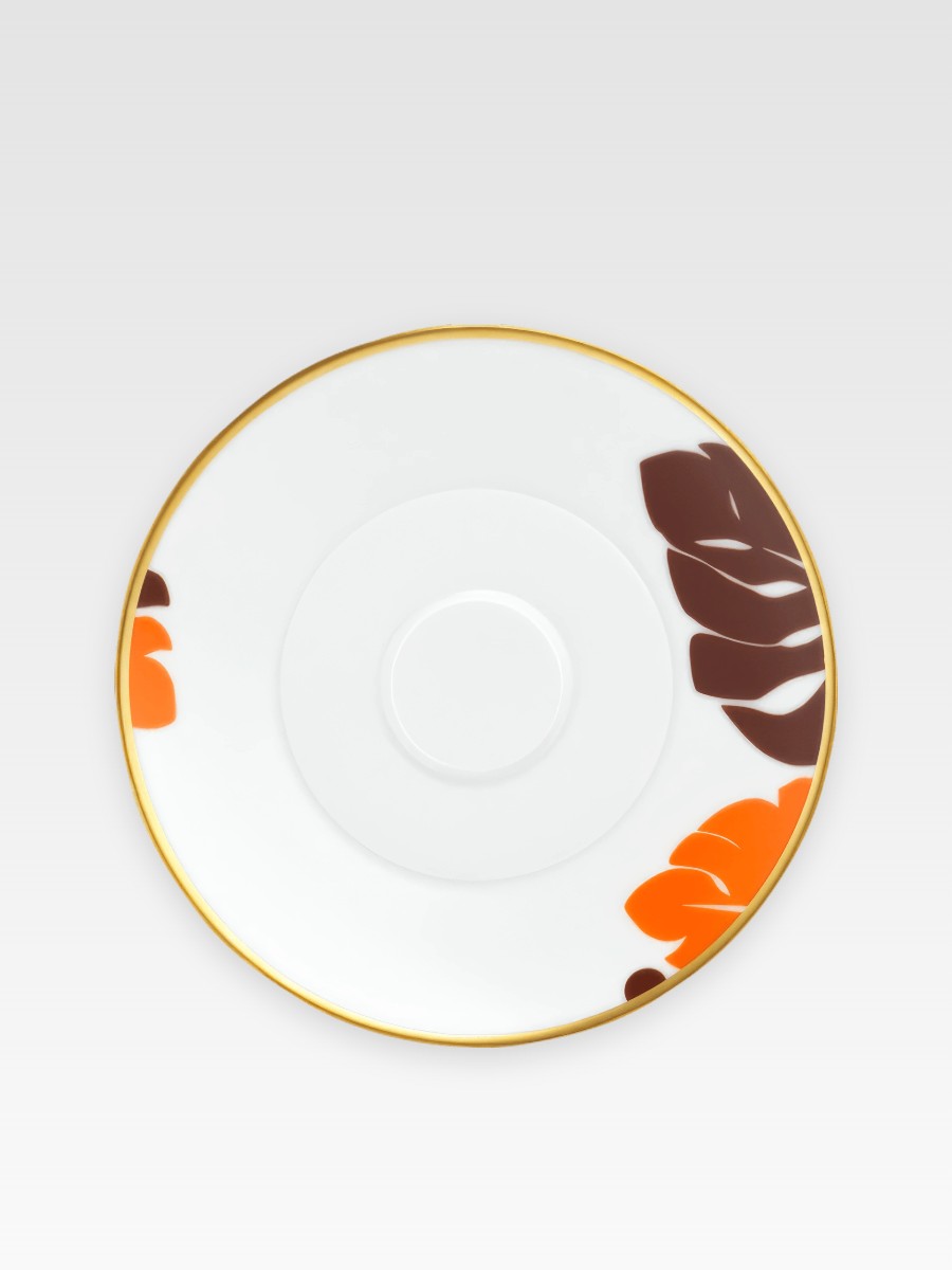 AURÉOLE COLORÉE BRĄZ-POMARAŃCZ SPODEK DO ESPRESSO 13,8 cm