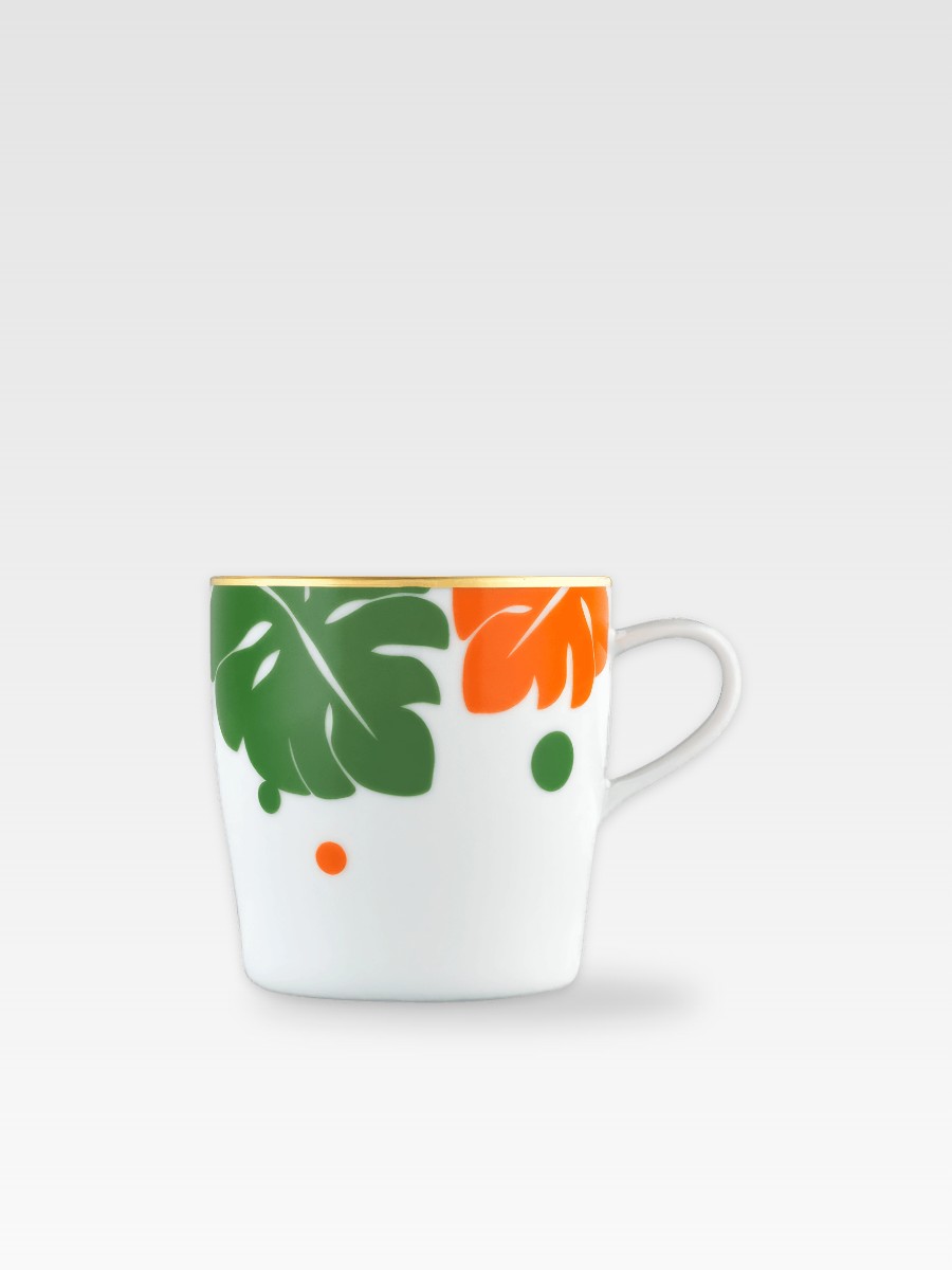 AURÉOLE COLORÉE ZIELEŃ-POMARAŃCZ FILIŻANKA DO KAWY 7,8 cm