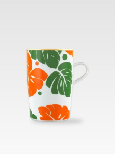 AURÉOLE COLORÉE ZIELEŃ-POMARAŃCZ KUBEK 7,8 cm