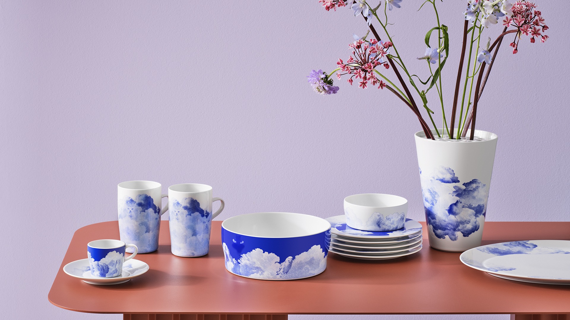 Auréole Rêverie – porcelana Fürstenberg z dekorem chmur